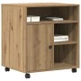 Soporte para impresora con ruedas Roble Artisan 60x50x67 cm by , Printer supports - Ref: Foro24-862283, Price: 95,26 €, Disco...
