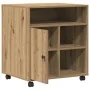 Soporte para impresora con ruedas Roble Artisan 60x50x67 cm by , Printer supports - Ref: Foro24-862283, Price: 95,26 €, Disco...