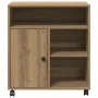 Soporte para impresora con ruedas Roble Artisan 60x50x67 cm by , Printer supports - Ref: Foro24-862283, Price: 95,26 €, Disco...