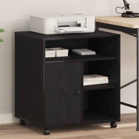 Soporte de impresora con ruedas de roble negro 60x50x67 cm by , Printer supports - Ref: Foro24-862284, Price: 100,51 €, Disco...