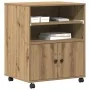 Soporte para impresora con ruedas Roble Artesanal 60x48x74 cm | Foro24.es | Tu tienda online para hogar, jardín y más Foro24.es