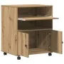 Soporte para impresora con ruedas Roble Artesanal 60x48x74 cm | Foro24.es | Tu tienda online para hogar, jardín y más Foro24.es
