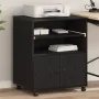 Soporte para Impresora con Ruedas de Madera Negra 60x48x74 cm de , Soportes para impresoras - Ref: Foro24-862287, Precio: 104...