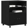 Soporte para Impresora con Ruedas de Madera Negra 60x48x74 cm de , Soportes para impresoras - Ref: Foro24-862287, Precio: 104...