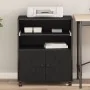 Soporte para Impresora con Ruedas de Madera Negra 60x48x74 cm de , Soportes para impresoras - Ref: Foro24-862287, Precio: 104...