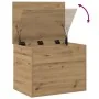 Caja de Almacenamiento con Tapa Roble Artesanal 60x42x46 cm Madera Elaborada de , Baúles de almacenamiento - Ref: Foro24-8622...