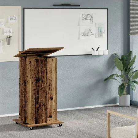 Podio de Conferencias con Ruedas de Madera Vieja y Madera Elaborada | Foro24.es | Tu tienda online para hogar, jardín y más Foro24.es