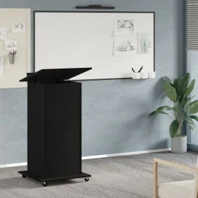 Podio de Lectura con Ruedas de Madera de Roble Negro by , Desks - Ref: Foro24-862299, Price: 135,56 €, Discount: -5%%