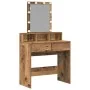Mesa de Maquillaje con Espejo y Luces LED Madera Vieja Madera Ingenierizada | Foro24.es | Tu tienda online para hogar, jardín y más Foro24.es