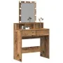 Mesa de Maquillaje con Espejo y Luces LED Madera Vieja Madera Ingenierizada | Foro24.es | Tu tienda online para hogar, jardín y más Foro24.es