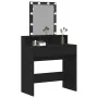 Mesa de Tocador con Espejo y Luces LED de Madera de Roble Negro | Foro24.es | Tu tienda online para hogar, jardín y más Foro24.es