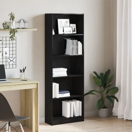 Estantería de Roble Negra - 60x24x176 cm | Foro24.es | Tu tienda online para hogar, jardín y más Foro24.es