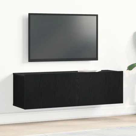 Mueble de TV Montado en la Pared de Roble Negro 100x30x30 cm Hecho de Madera Ingenierizada | Foro24.es | Tu tienda online para hogar, jardín y más Foro24.es
