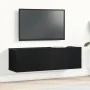 Mueble de TV Montado en la Pared de Roble Negro 100x30x30 cm Hecho de Madera Ingenierizada | Foro24.es | Tu tienda online para hogar, jardín y más Foro24.es