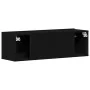 Mueble de TV Montado en la Pared de Roble Negro 100x30x30 cm Hecho de Madera Ingenierizada | Foro24.es | Tu tienda online para hogar, jardín y más Foro24.es
