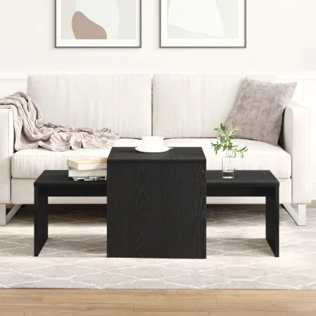 Mesa de Centro Negra y de Roble 100x48x40 cm de Madera de Ingeniería | Foro24.es | Tu tienda online para hogar, jardín y más Foro24.es