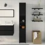 Armario de baño Negro Roble 30x30x183,5 cm Madera elaborada by , Bathroom furniture - Ref: Foro24-862505, Price: 90,79 €, Dis...