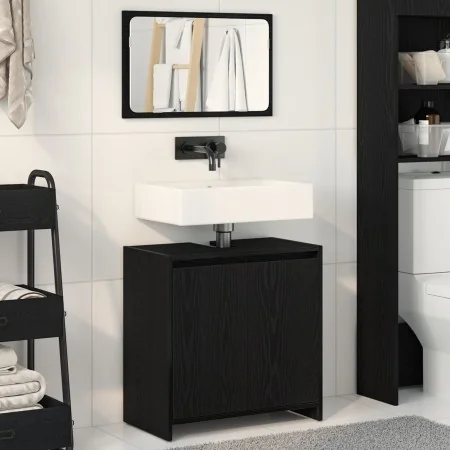 Gabinete de baño con espejo de madera de roble negro 60x33x61 cm de madera de ingeniería | Foro24.es | Tu tienda online para hogar, jardín y más Foro24.es