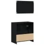 Gabinete de baño con espejo de madera de roble negro 60x33x61 cm de madera de ingeniería | Foro24.es | Tu tienda online para hogar, jardín y más Foro24.es