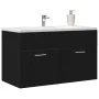 Mueble de baño Negro Roble 90x38,5x46 cm Madera elaborada | Foro24.es | Tu tienda online para hogar, jardín y más Foro24.es