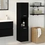 Gabinete de baño de pared negro y roble de 30x30x130 cm, de madera compuesta de , Tocadores de baño - Ref: Foro24-862532, Pre...