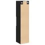 Gabinete de baño de pared negro y roble de 30x30x130 cm, de madera compuesta de , Tocadores de baño - Ref: Foro24-862532, Pre...