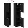Gabinete de baño de pared negro y roble de 30x30x130 cm, de madera compuesta de , Tocadores de baño - Ref: Foro24-862532, Pre...