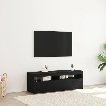 Mueble de TV con LED Negro Roble 120x35x40 cm Madera elaborada by , TV Furniture - Ref: Foro24-862553, Price: 93,52 €, Discou...
