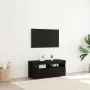 Mueble para TV con luces LED, negro y de roble, mide 90x35x40 cm y está hecho de madera elaborada | Foro24.es | Tu tienda online para hogar, jardín y más Foro24.es
