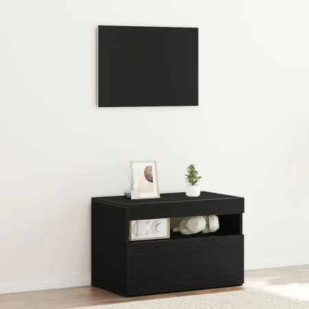 Mueble de TV con luces LED Negro Roble 60x35x40 cm de madera | Foro24.es | Tu tienda online para hogar, jardín y más Foro24.es