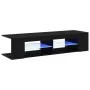 Mueble para TV con luces LED en color negro y roble, de 135x39x30 cm, hecho de madera | Foro24.es | Tu tienda online para hogar, jardín y más Foro24.es