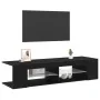 Mueble para TV con luces LED en color negro y roble, de 135x39x30 cm, hecho de madera | Foro24.es | Tu tienda online para hogar, jardín y más Foro24.es