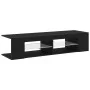 Mueble para TV con luces LED en color negro y roble, de 135x39x30 cm, hecho de madera | Foro24.es | Tu tienda online para hogar, jardín y más Foro24.es