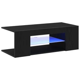 Mueble de TV con luces LED en roble negro, 90x39x30 cm, de madera elaborada by , TV Furniture - Ref: Foro24-862562, Price: 63...