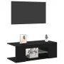 Mueble de TV con luces LED en roble negro, 90x39x30 cm, de madera elaborada by , TV Furniture - Ref: Foro24-862562, Price: 63...