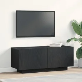 Armario de TV Negro Roble 100x35x40 cm Madera