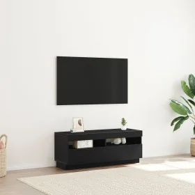 Mueble de TV con luces LED Negro y Roble