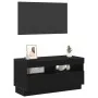 Mueble de TV con luces LED en roble negro, 80x35x40 cm, de madera de , Muebles TV - Ref: Foro24-862566, Precio: 72,47 €, Desc...