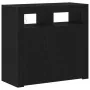 Sideboard con luces LED en negro y roble, 80x35x75 cm, de madera de , Aparadores - Ref: Foro24-862568, Precio: 114,10 €, Desc...
