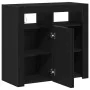 Sideboard con luces LED en negro y roble, 80x35x75 cm, de madera de , Aparadores - Ref: Foro24-862568, Precio: 114,10 €, Desc...