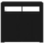 Sideboard con luces LED en negro y roble, 80x35x75 cm, de madera de , Aparadores - Ref: Foro24-862568, Precio: 114,10 €, Desc...