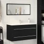 Mueble de lavabo con espejo de roble negro 90x45x1,5 cm de madera elaborada | Foro24.es | Tu tienda online para hogar, jardín y más Foro24.es