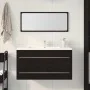 Mueble de lavabo con espejo de roble negro 90x45x1,5 cm de madera elaborada | Foro24.es | Tu tienda online para hogar, jardín y más Foro24.es
