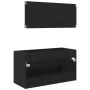 Mueble de lavabo con espejo de roble negro 90x45x1,5 cm de madera elaborada | Foro24.es | Tu tienda online para hogar, jardín y más Foro24.es
