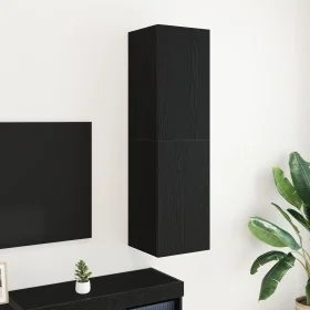 Cabinet de TV Negro Roble 30,5x30x110 cm Madera