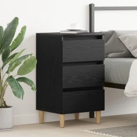 Gabinete de Noche con Pierna de Madera Roble
