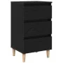Gabinete de Noche con Pierna de Madera Roble Negro 40x35x69 cm | Foro24.es | Tu tienda online para hogar, jardín y más Foro24.es