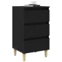Gabinete de Noche con Pierna de Madera Roble Negro 40x35x69 cm | Foro24.es | Tu tienda online para hogar, jardín y más Foro24.es