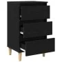 Gabinete de Noche con Pierna de Madera Roble Negro 40x35x69 cm | Foro24.es | Tu tienda online para hogar, jardín y más Foro24.es