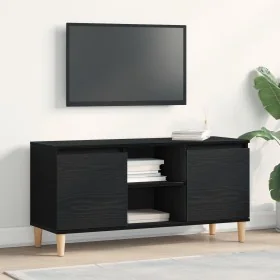 Mueble de TV con patas de madera color negro